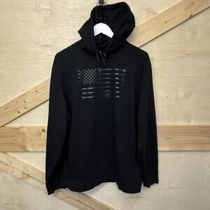 Black Hoodie Men's Large Flag USA Patriotic Tools Mechanic
